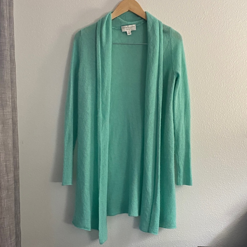 White + Warren Open Front Cardi 100% Cashmere